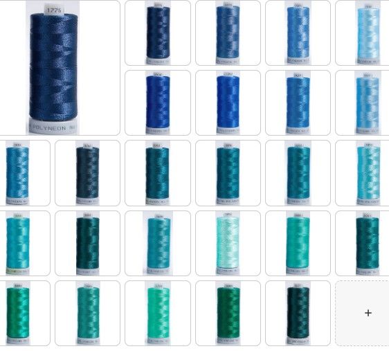 Polyneon Embroidery Thread Strip 6 (Teal/Jade)