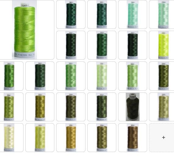 Polyneon Embroidery Thread Strip 9 (Green/Olive)