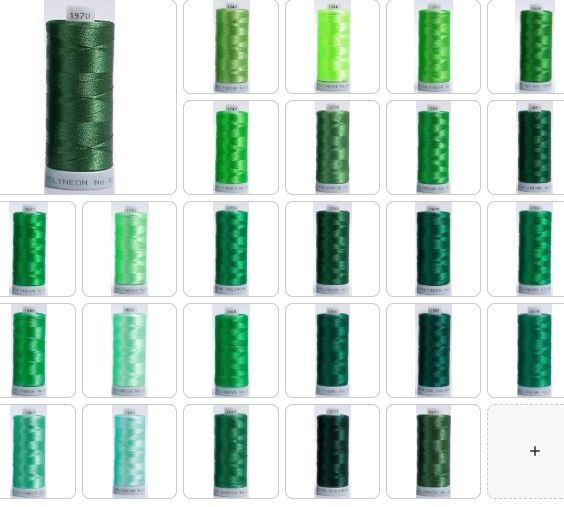 Polyneon Embroidery Thread Strip 4 (Greens)