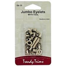 Jumbo eyelets, Colour: Silver