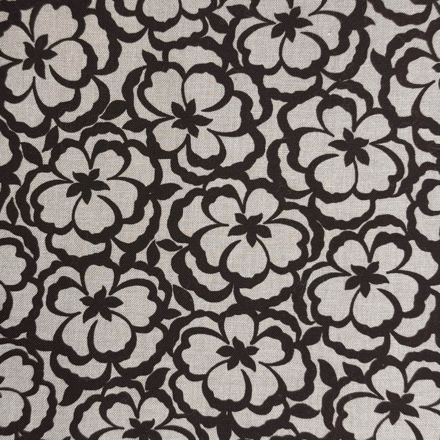 Grey and Black Floral fabric