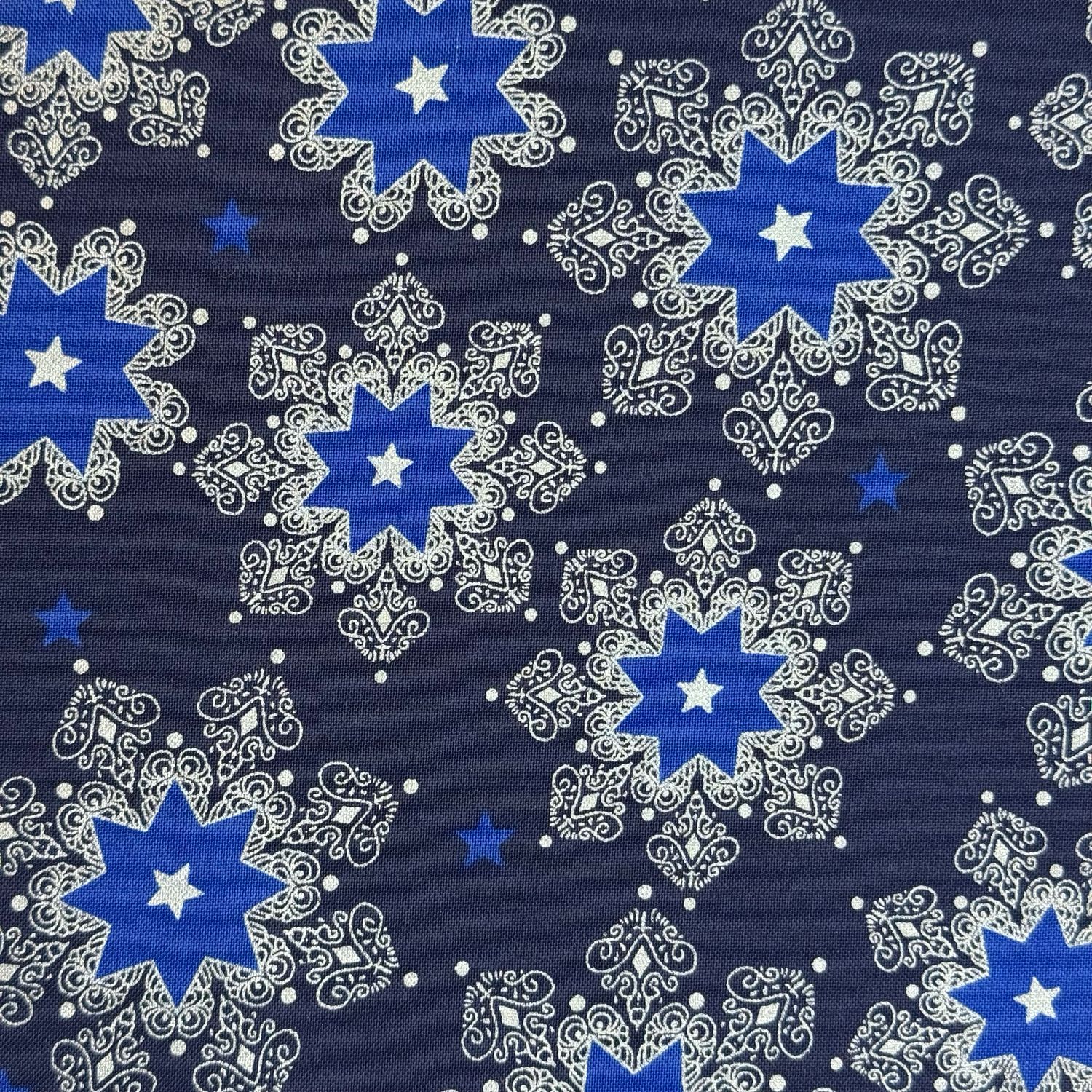 Blue Snowflakes fabric