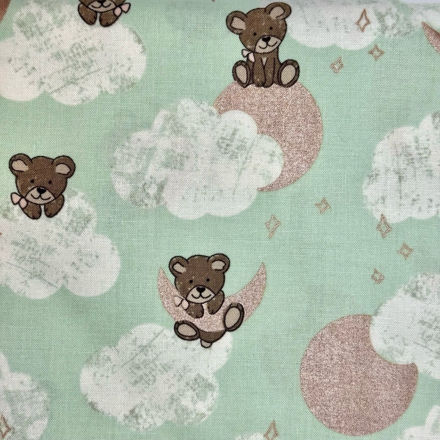 Sleep Tight Mint Teddies Metallic