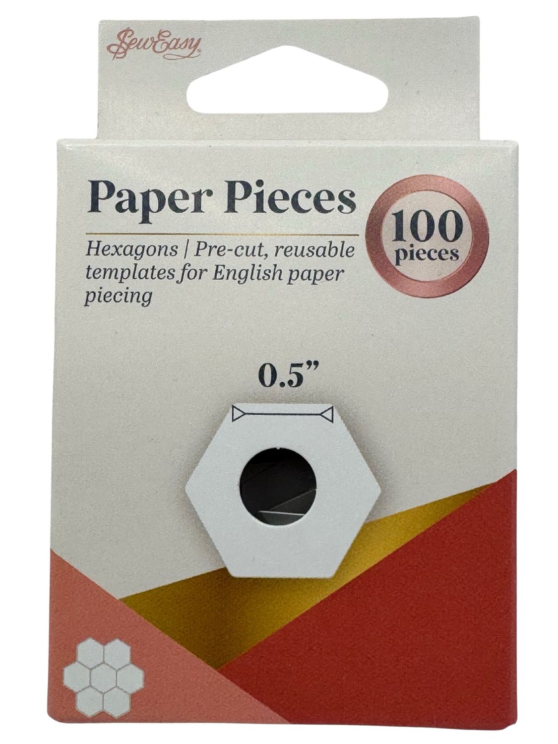 Sew Easy Paper Pieces - Hexagons, Size: 1/2&quot;