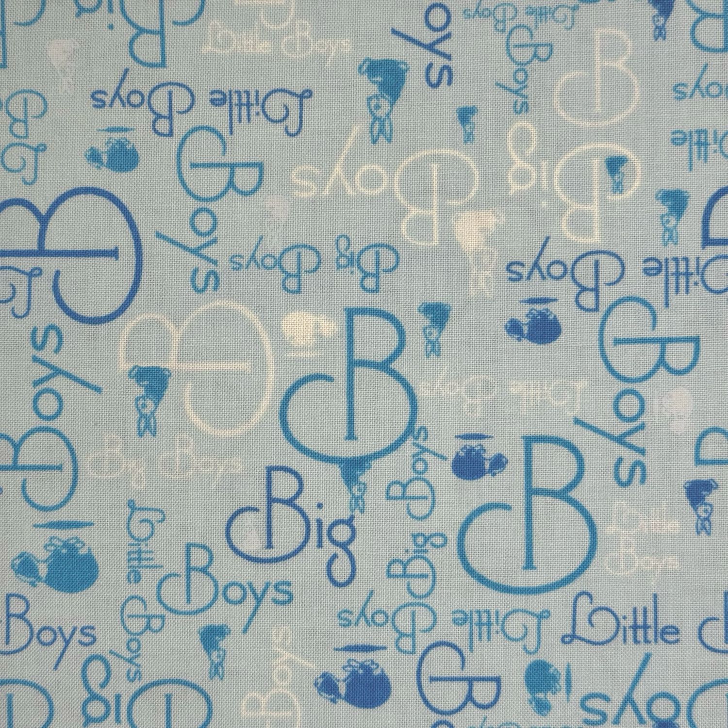 Good Morning Sunshine blue fabric with writing