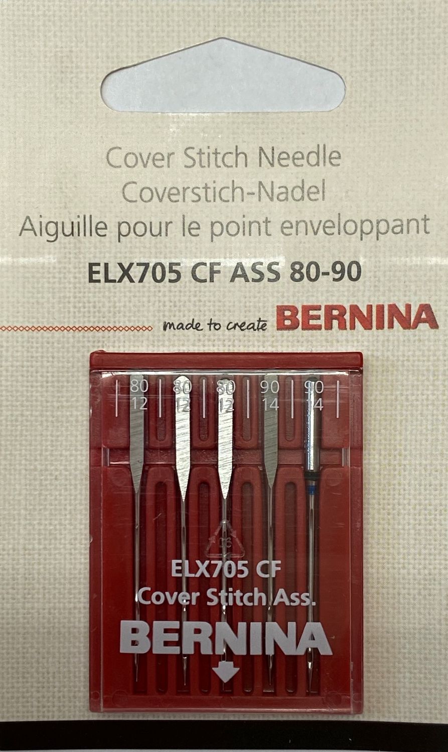 Coverstitch Machine Needle, Size: 80-90 Assorted Bernina