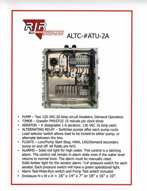 120 VAC Duplex Liftstation - 1 Aerator with Clock Timer and Latching HWA
