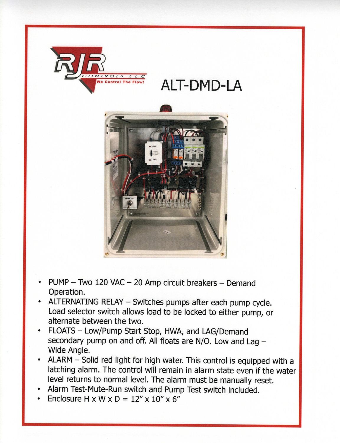 120 VAC Duplex Liftstation Demand Pump with Latching HWA