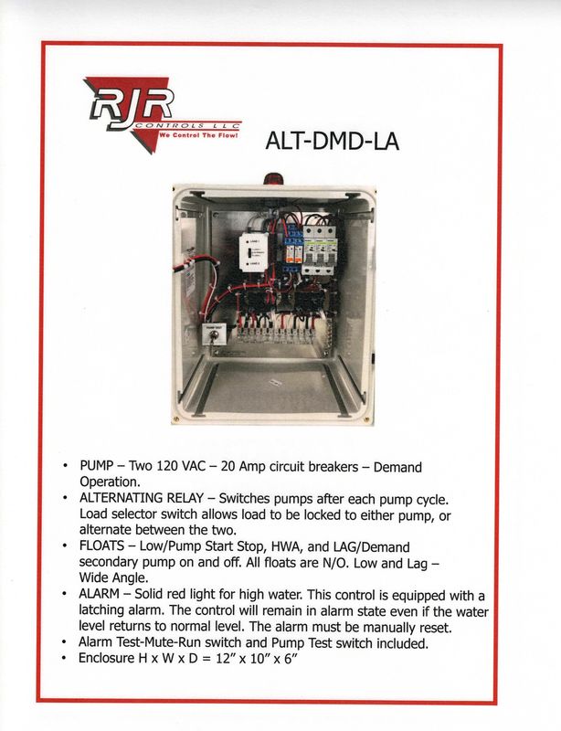 120 VAC Duplex Liftstation Demand Pump with Latching HWA