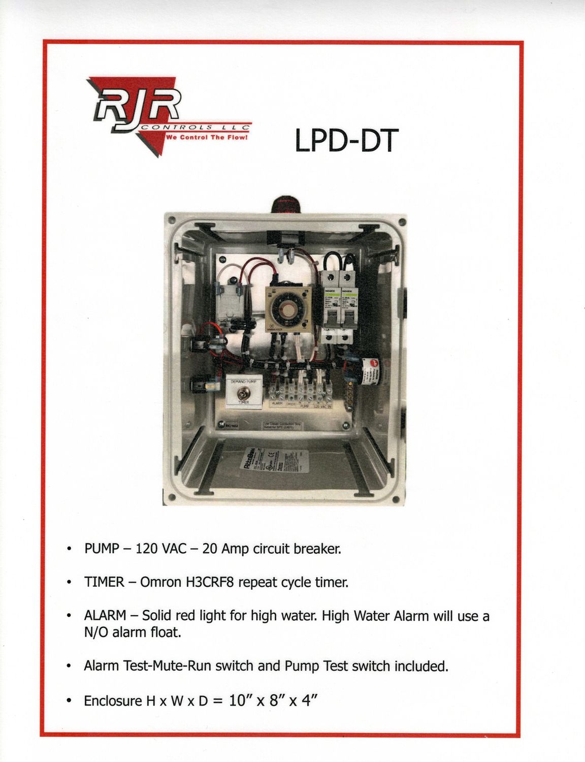 120 VAC Liftstation with Dosing Timer and HWA