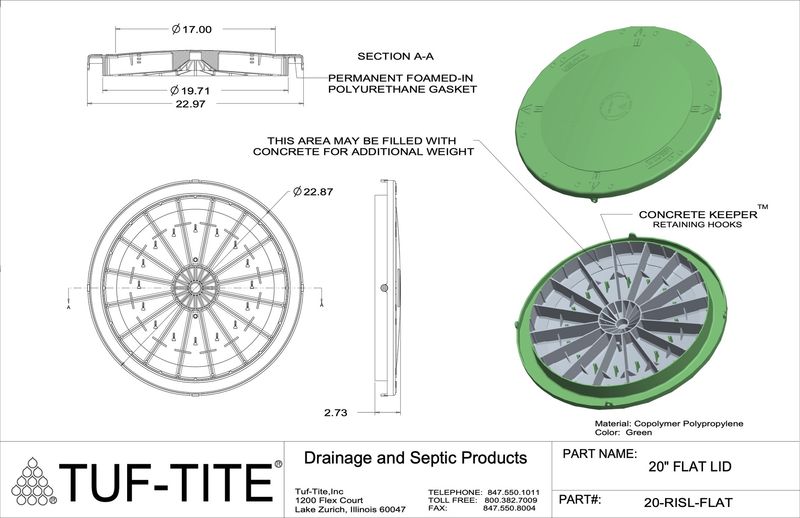 20&quot; flat lid