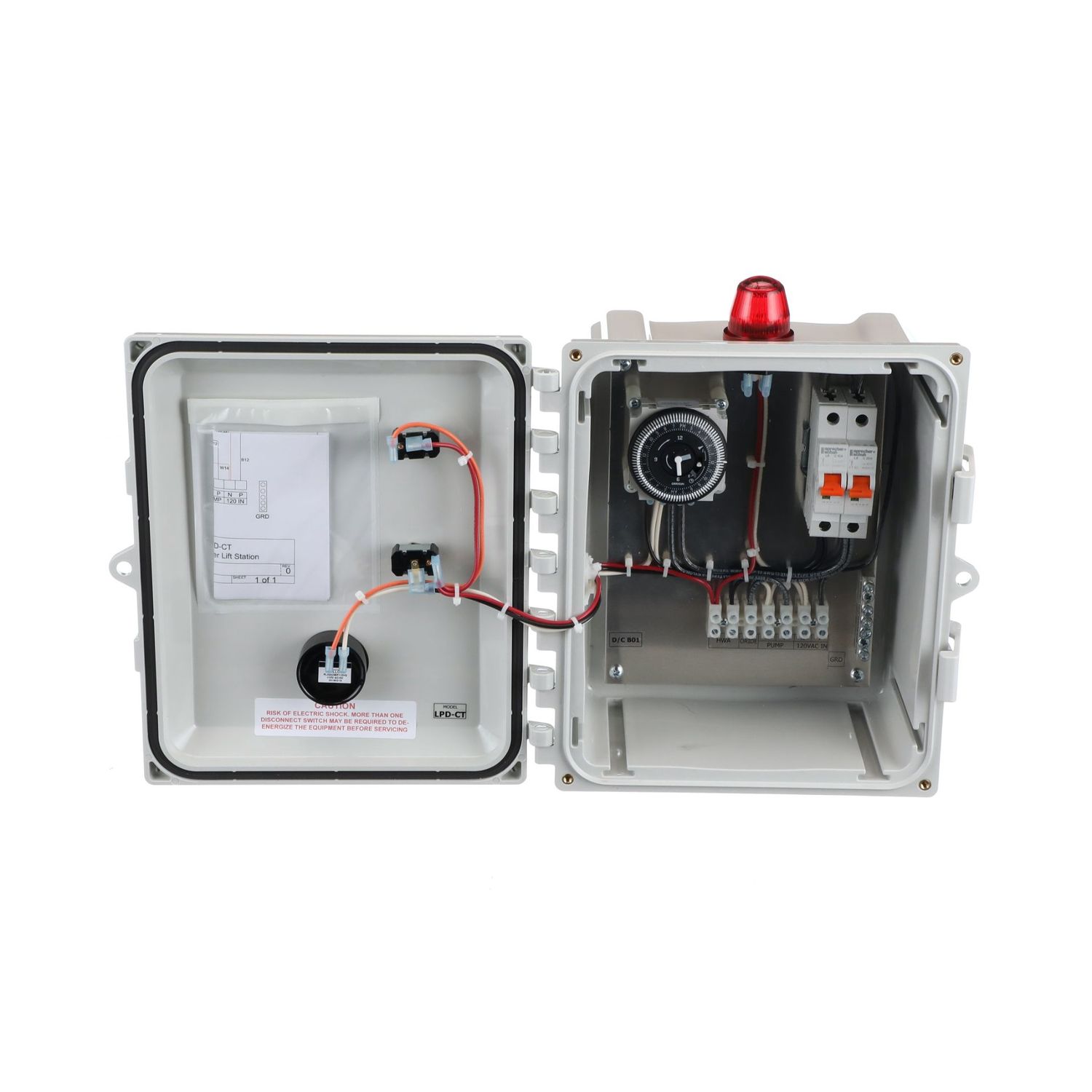 120 VAC Liftstation with Clock Timer and HWA