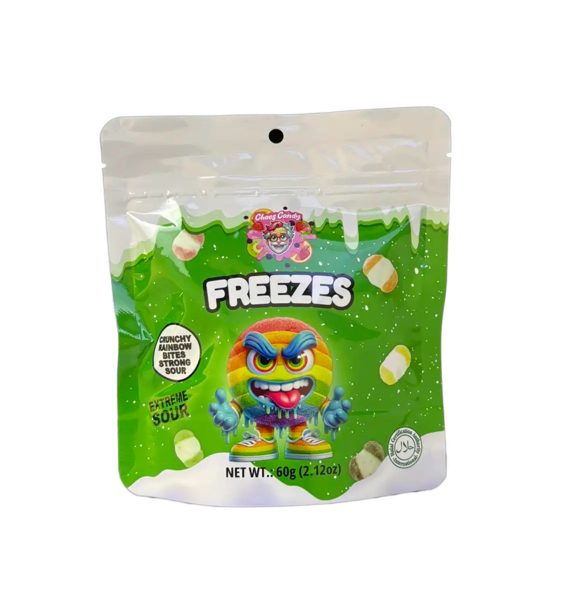 Chaos Candy freezes Crunchy Rainbow Bites Strong Sour 60g Chaos Candy freezes Crunchy Rainbow Bites Strong Sour 60g
