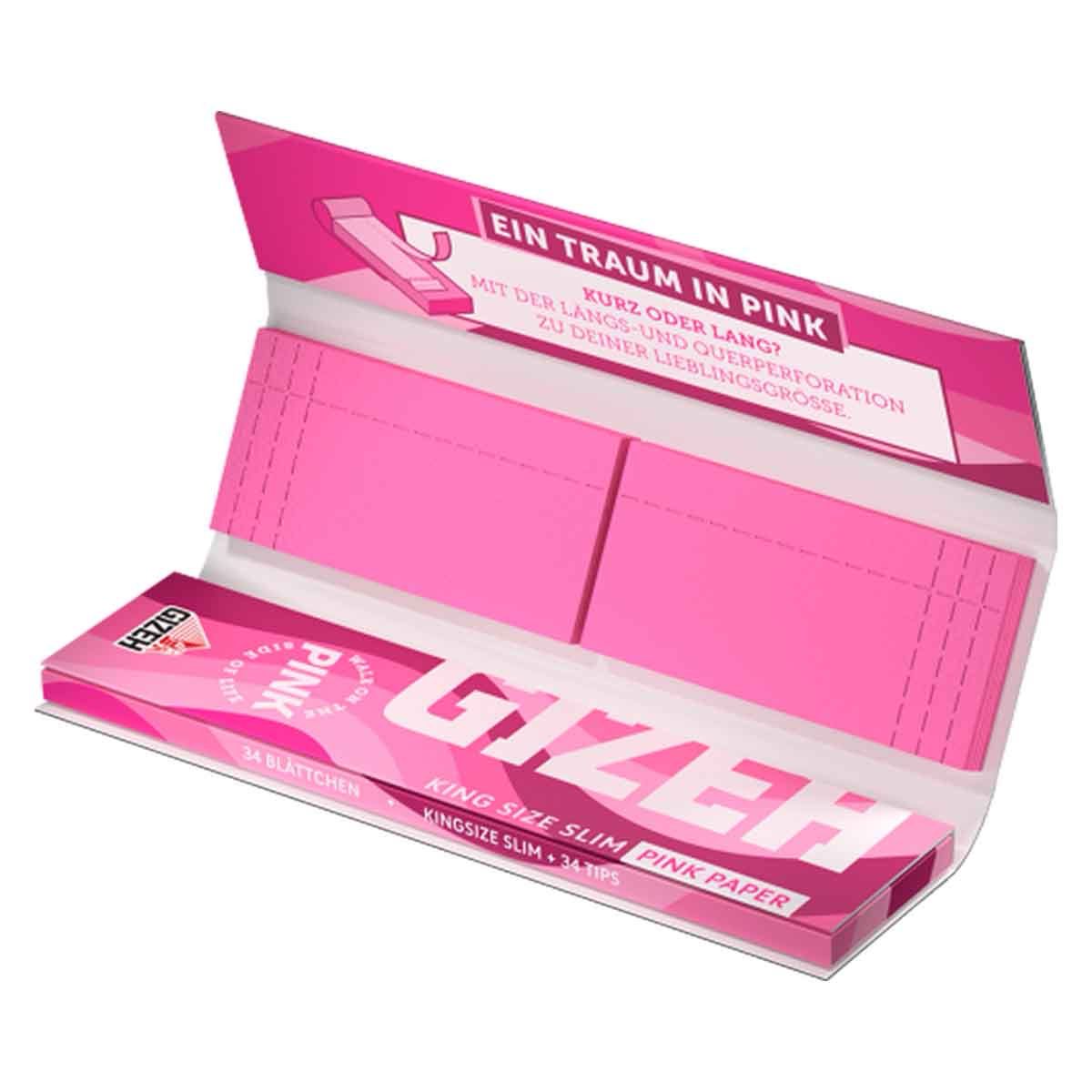 Gizeh All Pink King Size Slim + Tips Gizeh All Pink King Size Slim + Tips