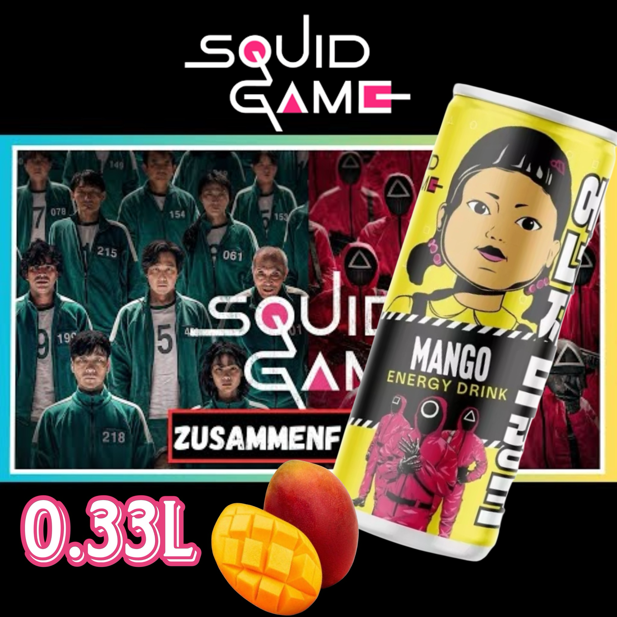 Squid Game Mango Energy Drink