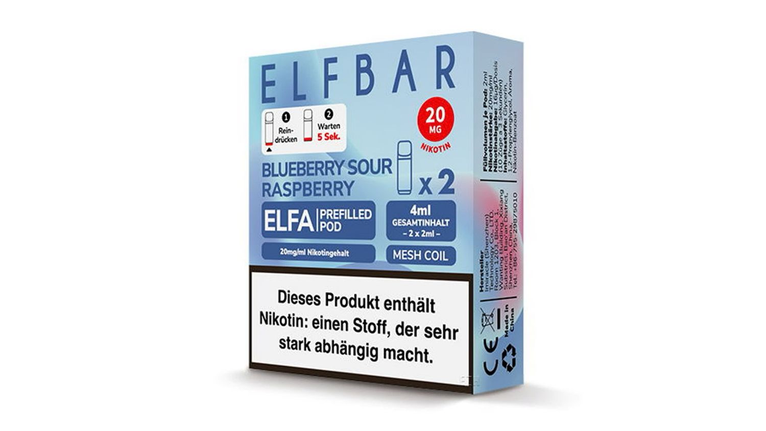 Elfbar Blueberry Sour Raspberry Pods 2x2ml