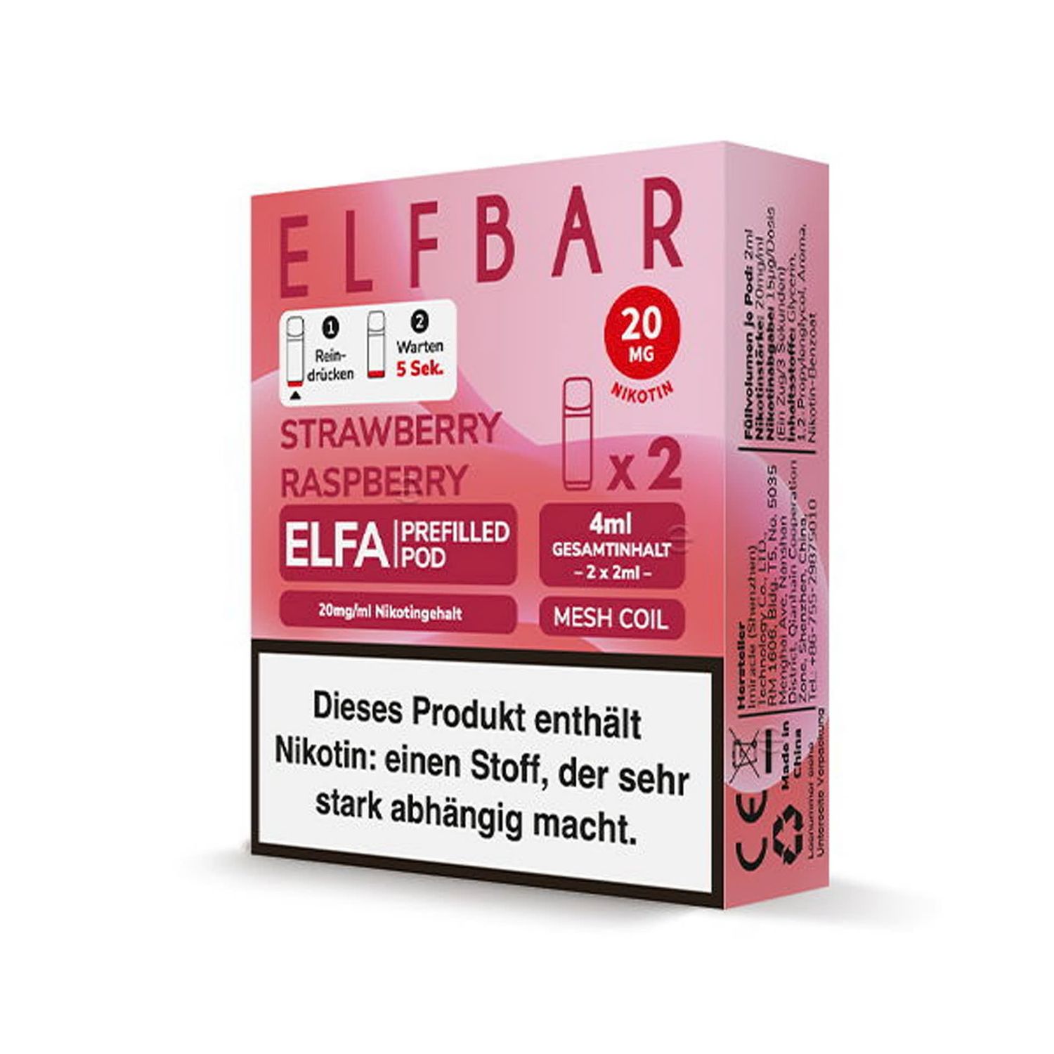 Elfbar Strawberry Raspberry Pods 2x2ml