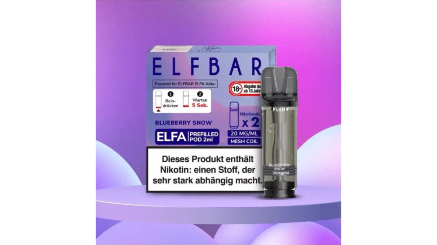 Elfbar Elfa Blueberry Snoow Prefilled Pod 2x2ml Elfbar Elfa Blueberry Snoow Prefilled Pod 2x2ml