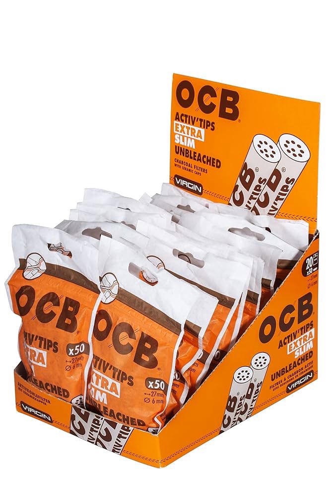 OCB Activ Tips Unbleached Extra Slim Filter 6mm OCB Activ Tips Unbleached Extra Slim Filter 6mm