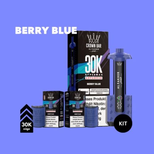 Al Fakher 30k Hypermax Akku plus 2 Pods Berry Blue