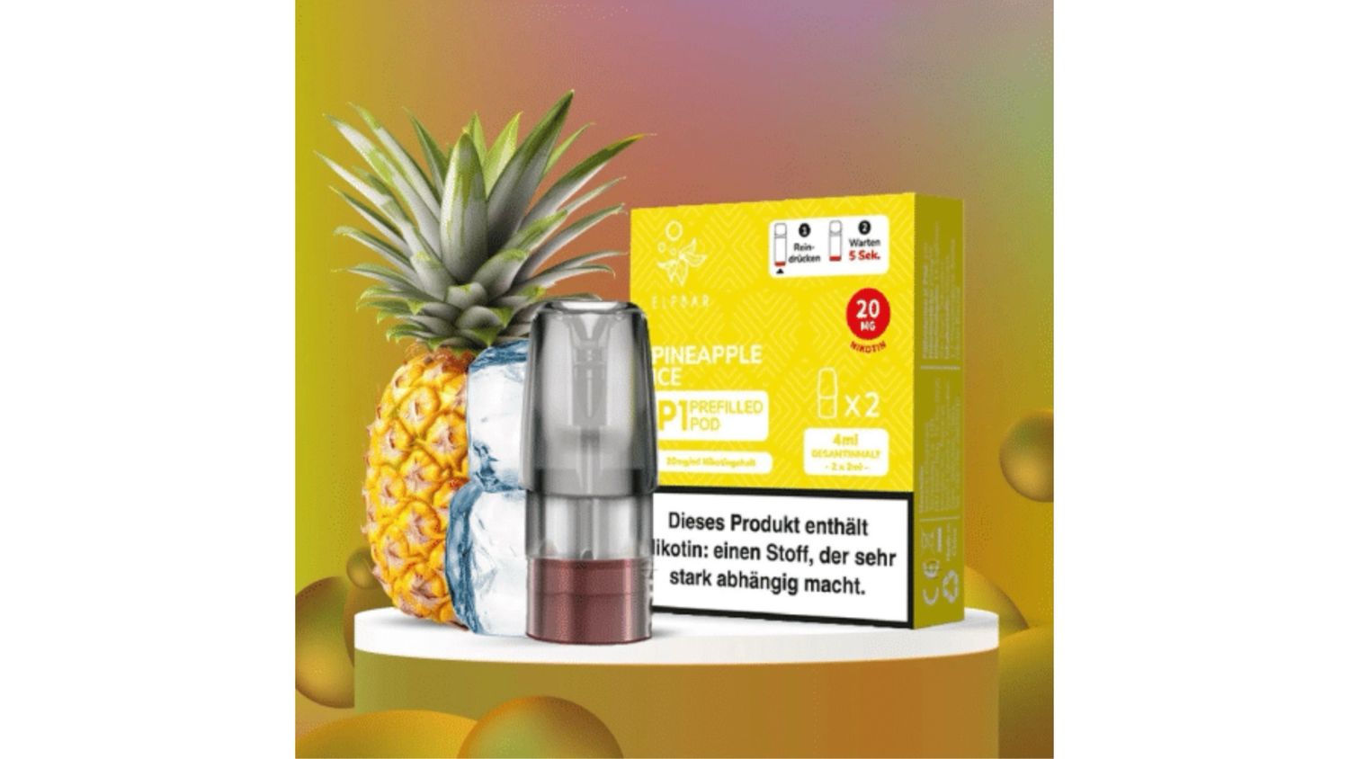 Elfbar Mate 500 P1 Pineapple Ice Prefilled Pod 2x2ml Elfbar Mate 500 P1 Pineapple Ice Prefilled Pod 2x2ml