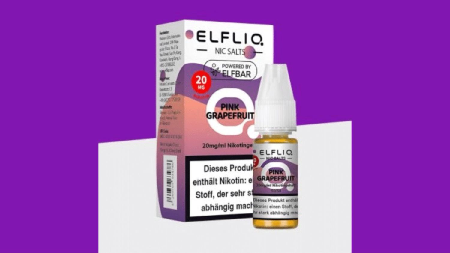 Elfliq by Elfbar Nikotinsalz Liquid Pink Graperfruit Elfliq by Elfbar Nikotinsalz Liquid Pink Graperfruit
