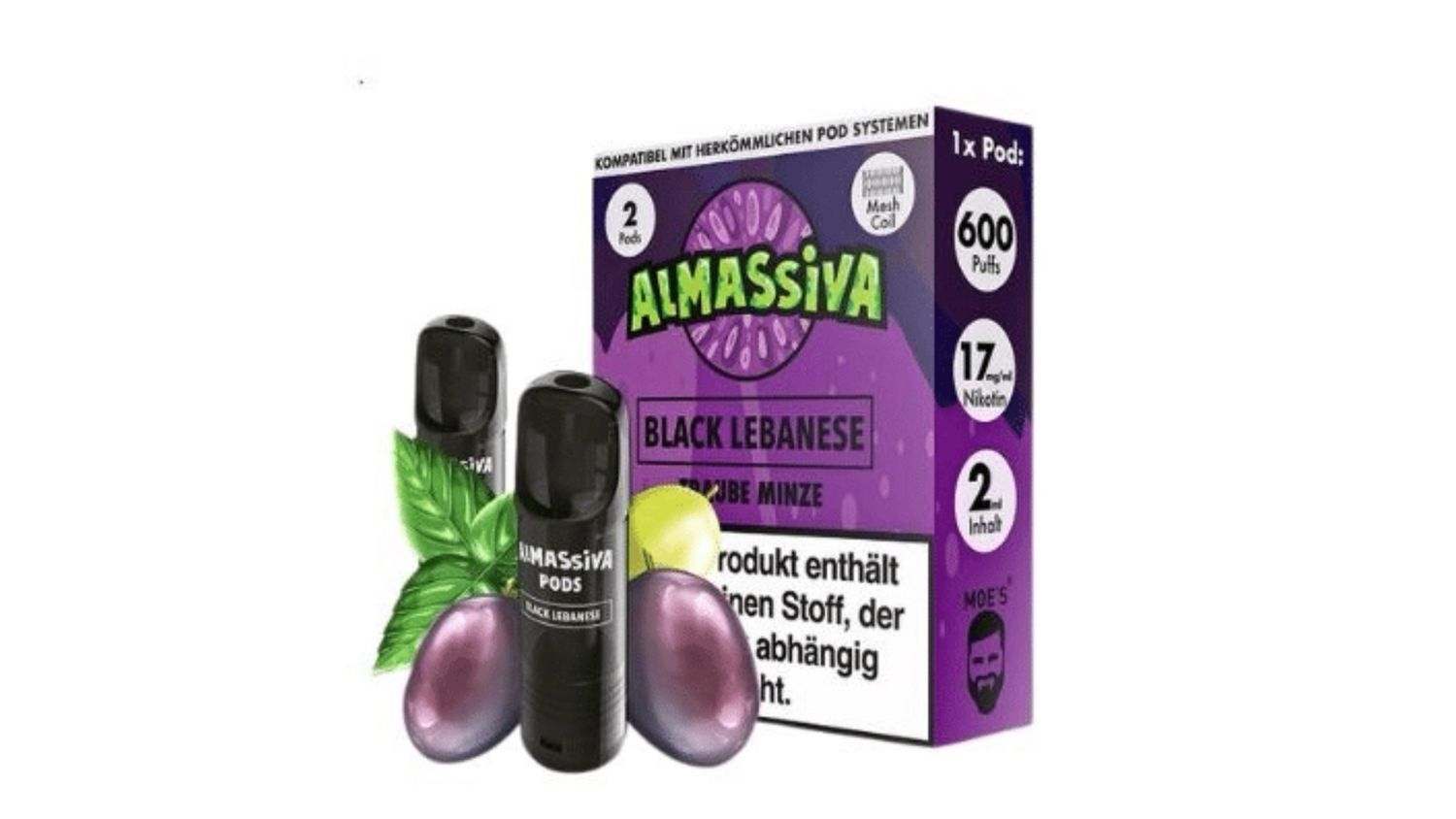 Al Massiva Black Lebanese Pods Grape Mint 2x2ml