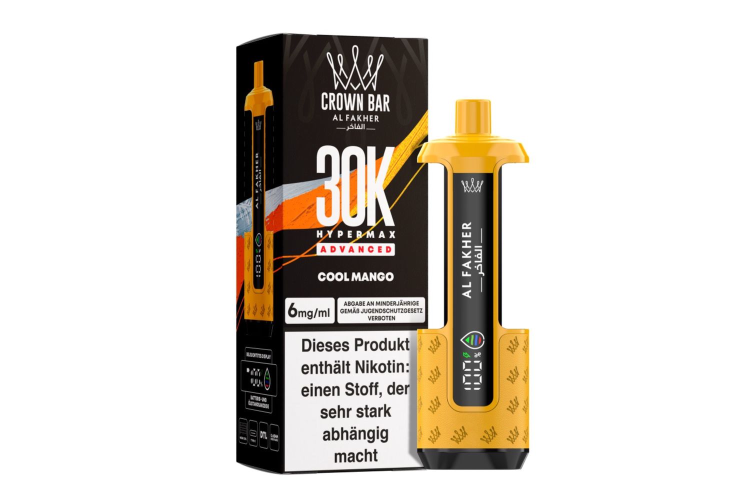 Al Fakher 30k Hypermax Akku Plus 2 Pods Cool Mango Al Fakher 30k Hypermax Akku Plus 2 Pods Cool Mango