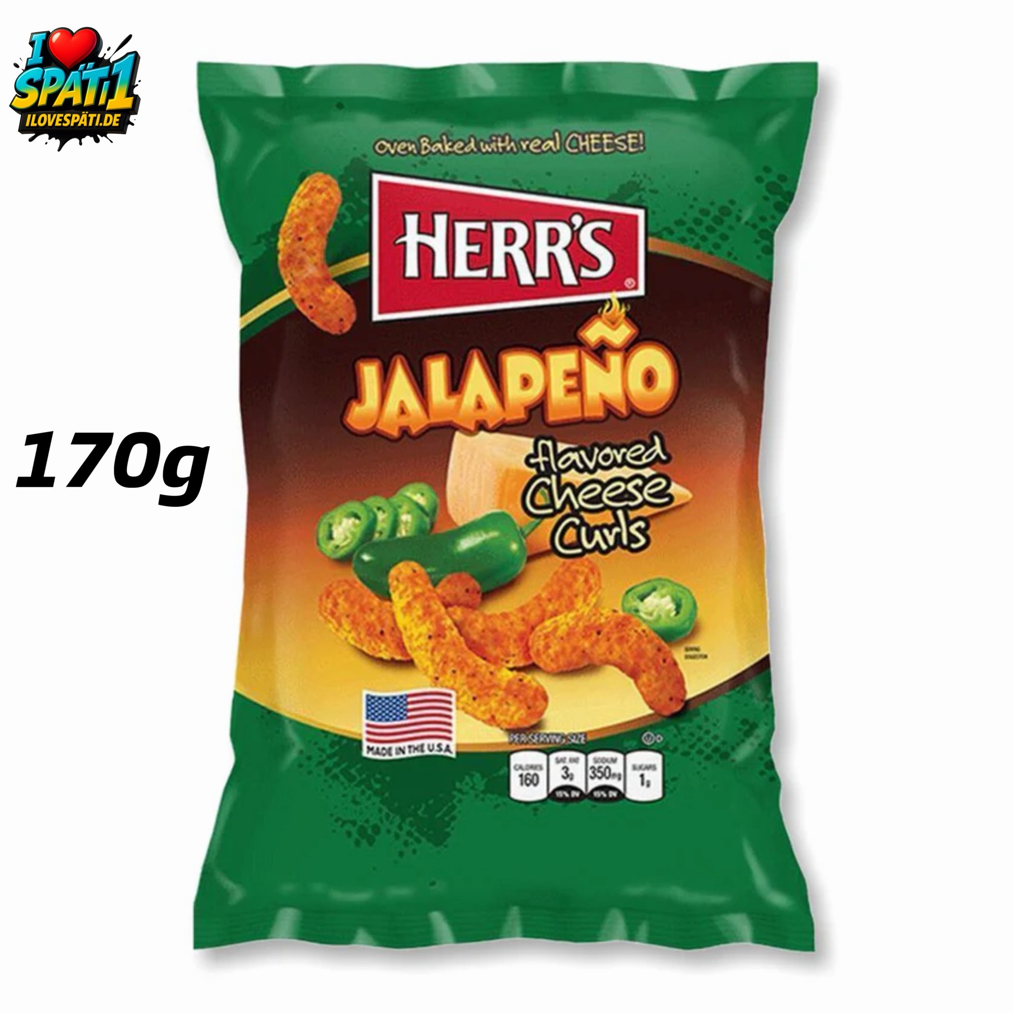 Herr's Jalapeno Popper Flavored Cheese Curls  170g