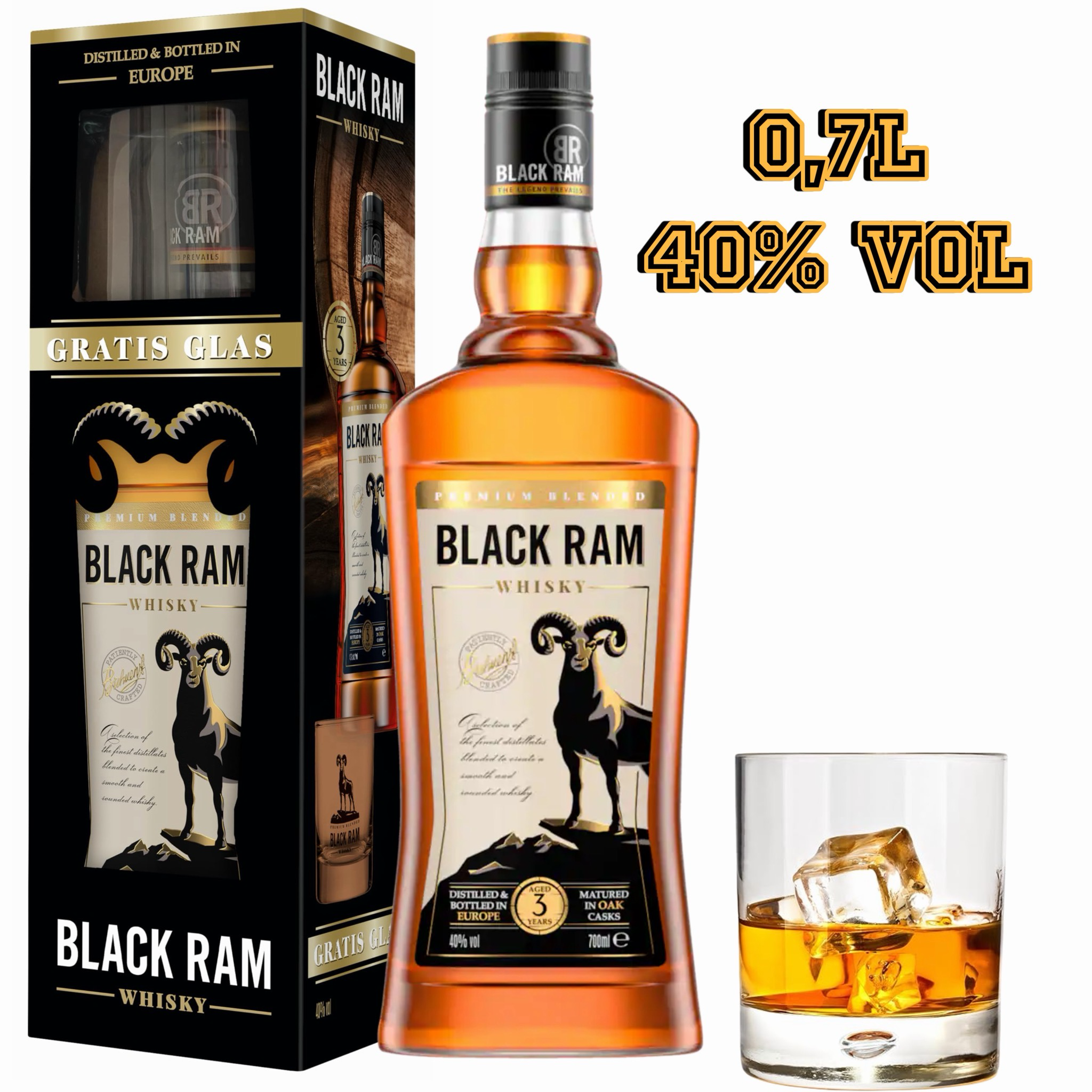Black RAM Whisky 0.7L Alc.40% vol