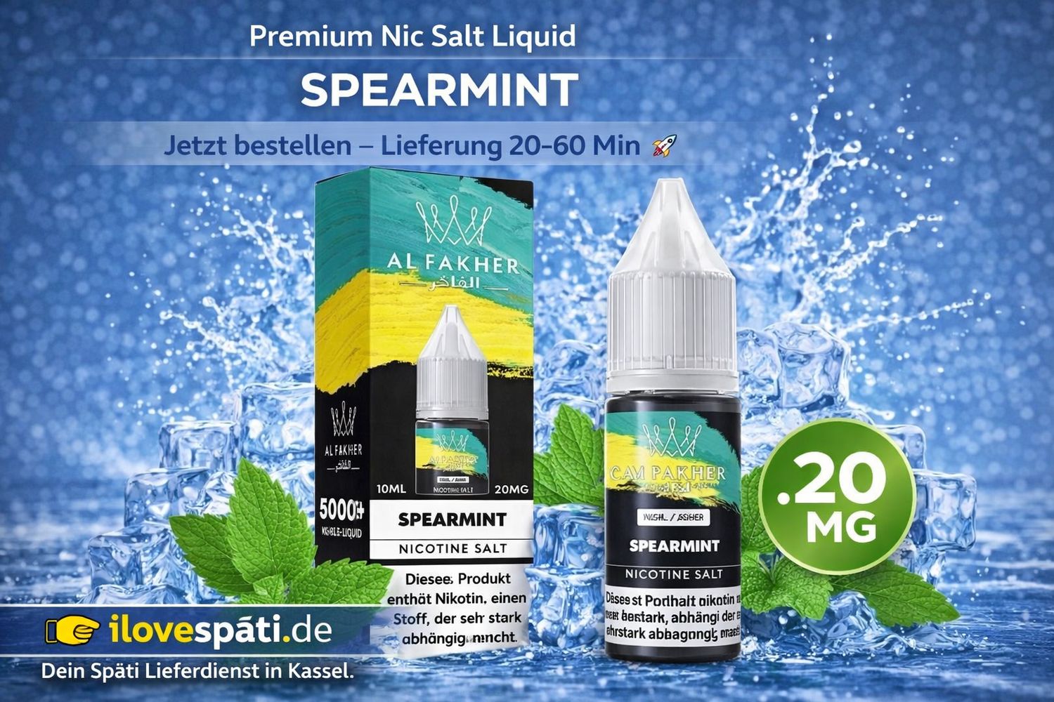 Al Fakher Spearmint 20mg Nic Salt Liquid 10ml