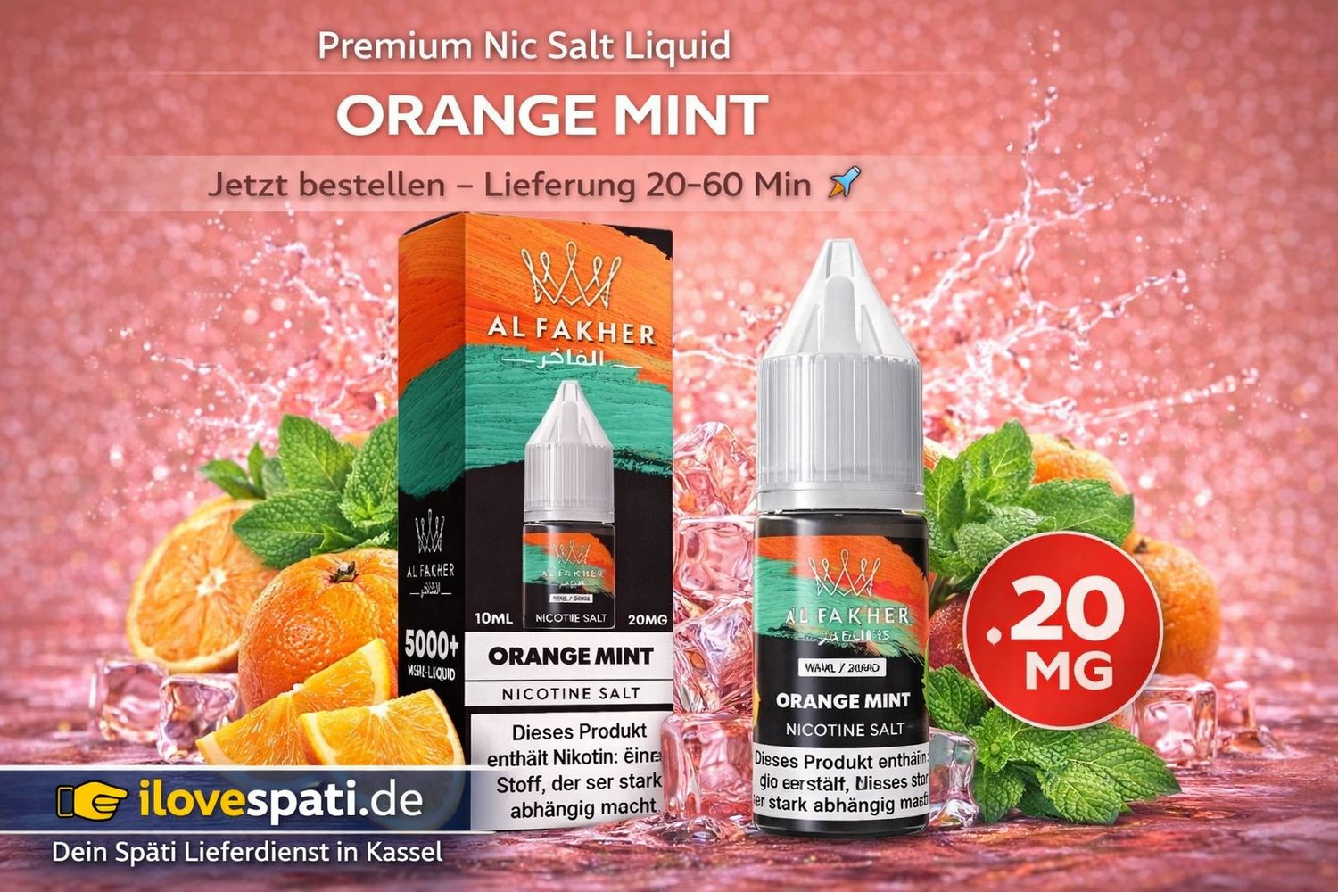 Al Fakher Orange Mint 20mg Nic Salt Liquid 10ml