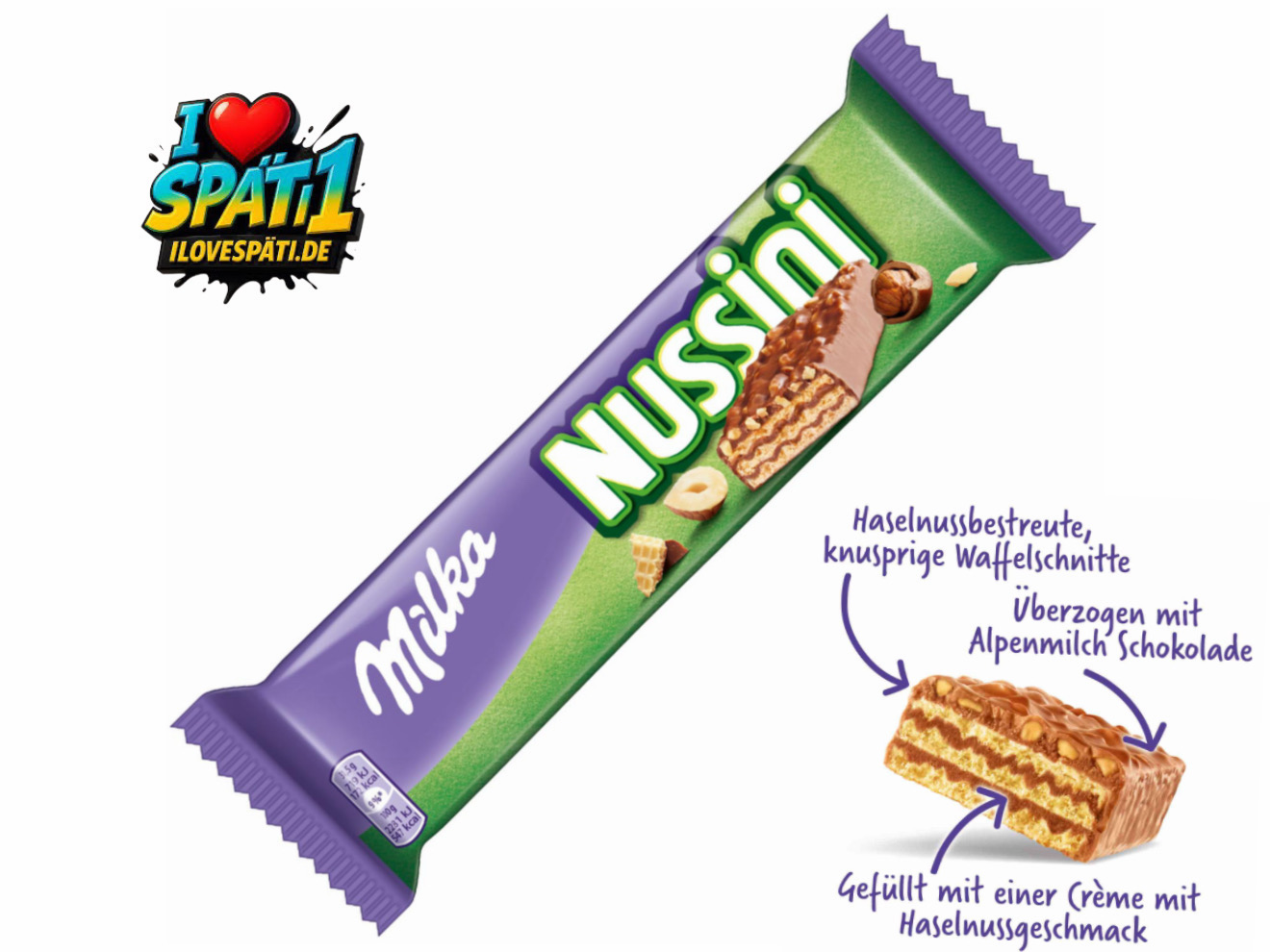 Milka Nussini Waffelriegel 31,5 g Milka Nussini Waffelriegel 31,5 g