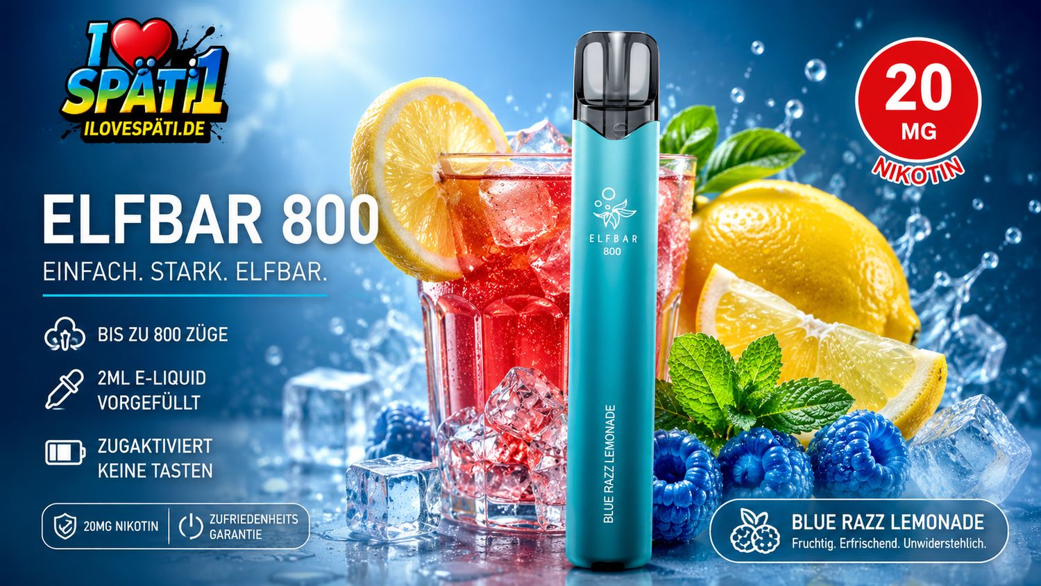 Elfbar 800 Blue Razz Lemonade