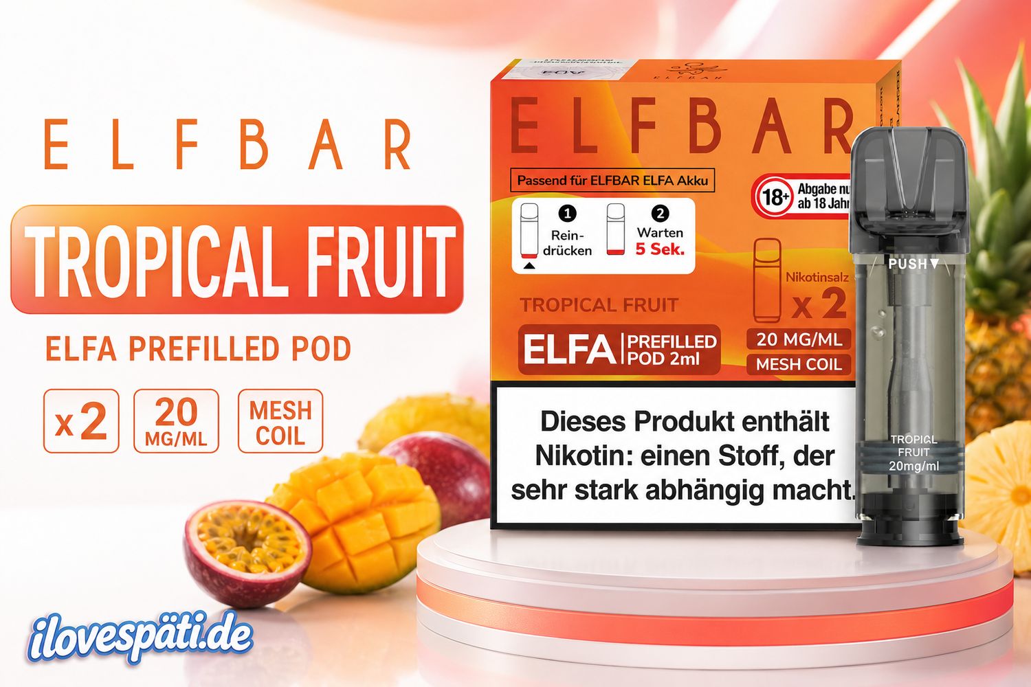 Elf Bar ELFA Prefilled Pod Tropical Fruit 2er Pack