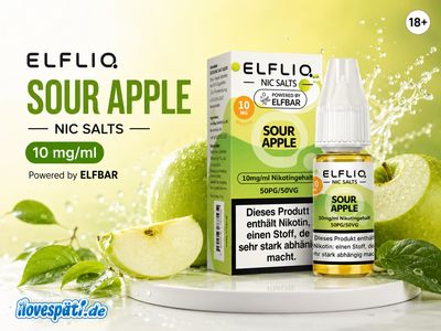 ELFLIQ Sour Apple (10mg) – Nic Salt Liquid 10ml ELFLIQ Sour Apple (10mg) – Nic Salt Liquid 10ml
