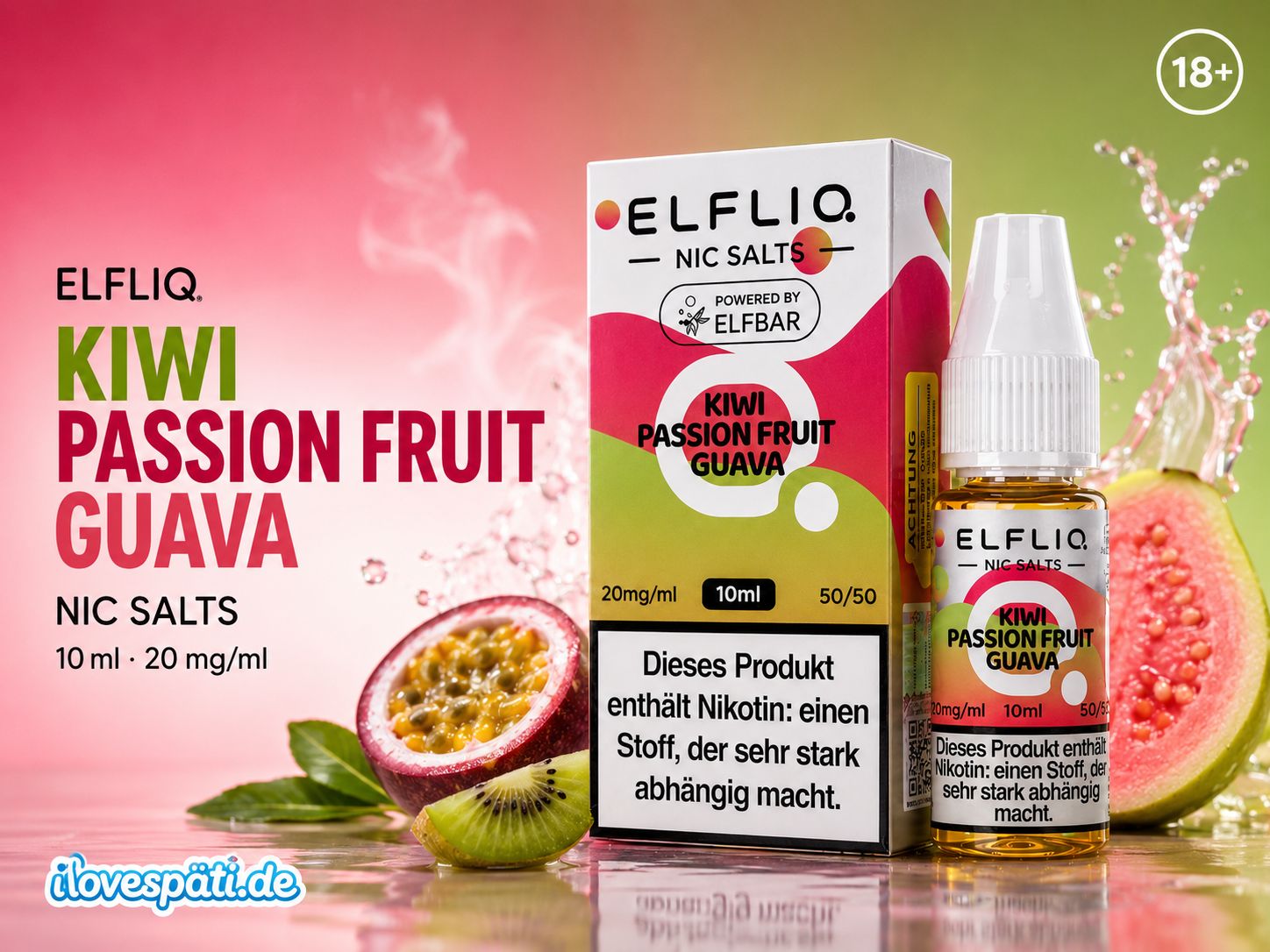 Elfliq Nic Salt Kiwi Passion Fruit Guava 20mg 10ml