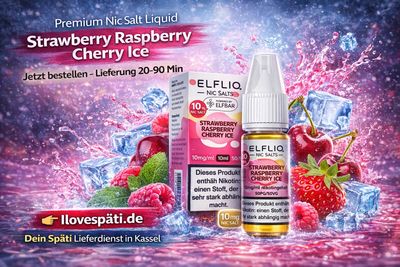ELFLIQ Strawberry Raspberry Cherry Ice (10mg) – Nic Salt Liquid 10ml