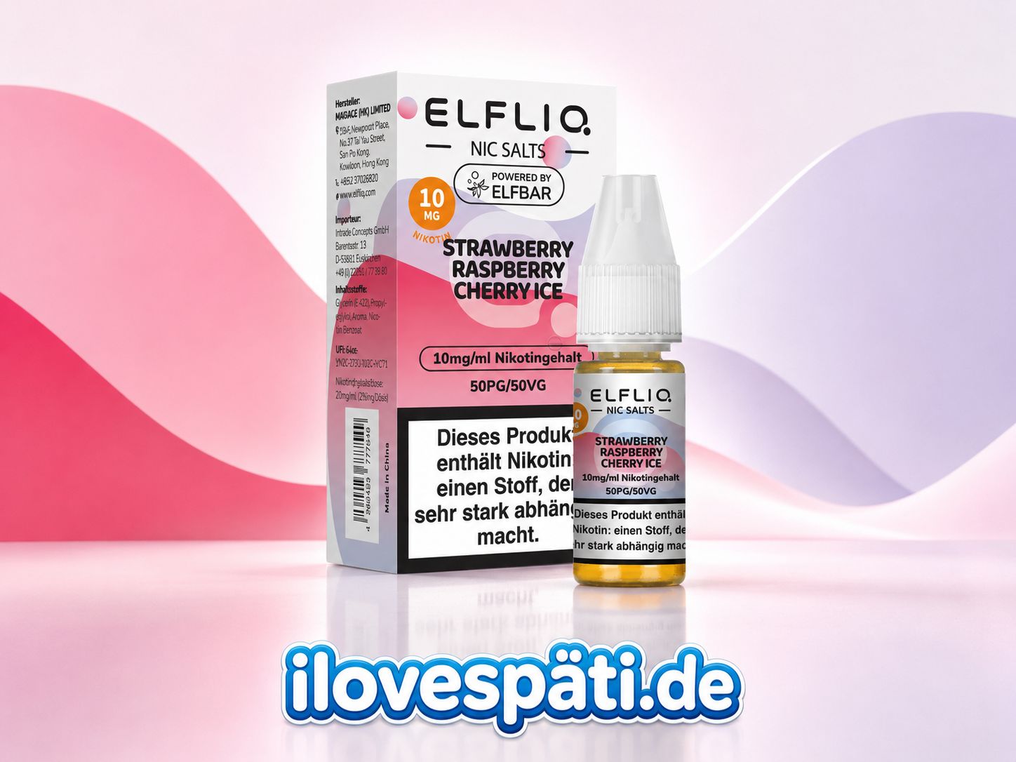 ELFLIQ Strawberry Raspberry Cherry Ice (10mg) – Nic Salt Liquid 10ml