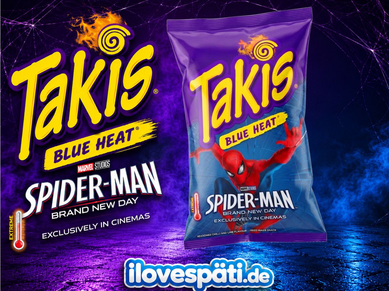 Takis Blue Heat Spider-Man: Brand New Day Mais-Snack Sonderedition