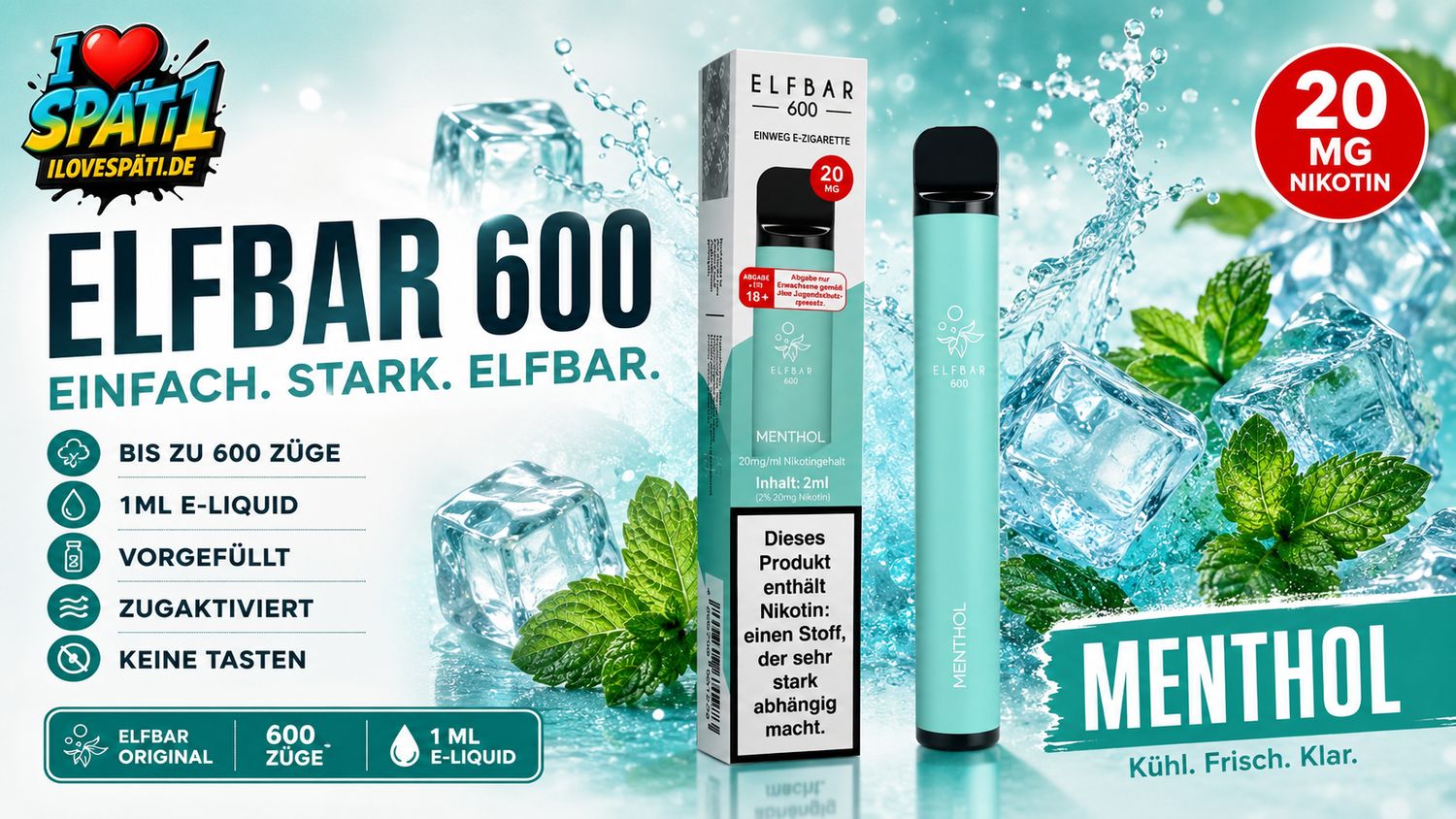 Elfbar 600 Menthol 20mg