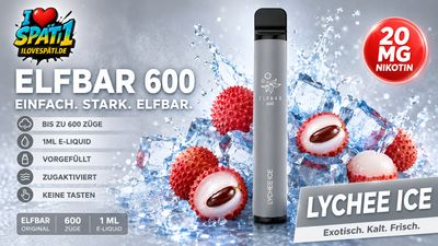 Elf Bar 600 Lychee Ice 20mg