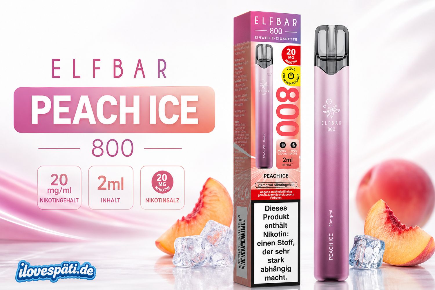 Elfbar 800 Peach Ice 20mg