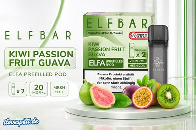 Elf Bar ELFA Prefilled Pod Kiwi Passion Fruit Guava 2er Pack