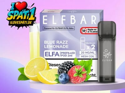 ELFBAR ELFA Prefilled Pod Blue Razz Lemonade 20mg/ml Nikotinsalz (2er Pack)