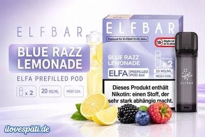 Elfbar ELFA Prefilled Pod – Blue Razz Lemonade, 20 mg/ml Nikotinsalz, 2er Pack