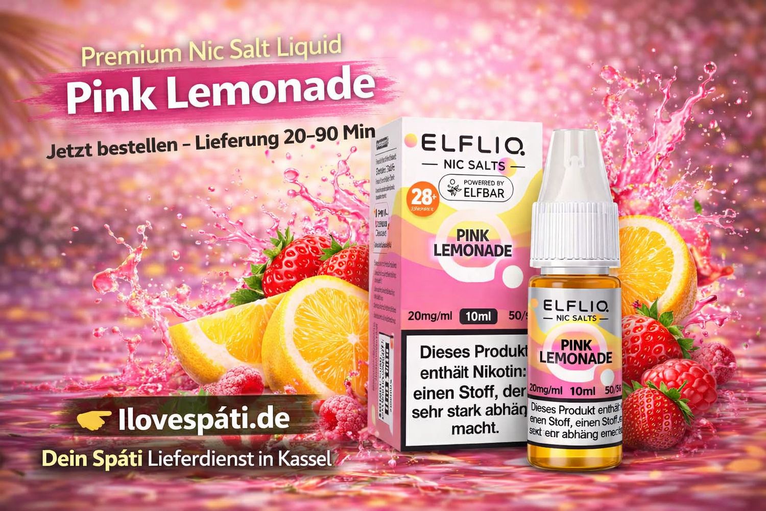 ELFLIQ Pink Lemonade (10mg) – Nic Salt Liquid 10ml