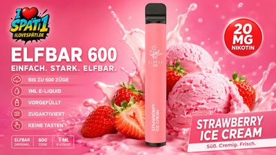 Elf Bar 600 Strawberry Ice Cream 20mg
