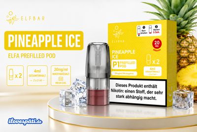 Elfbar Mate 500 P1 Pineapple Ice Prefilled Pod 2x2ml