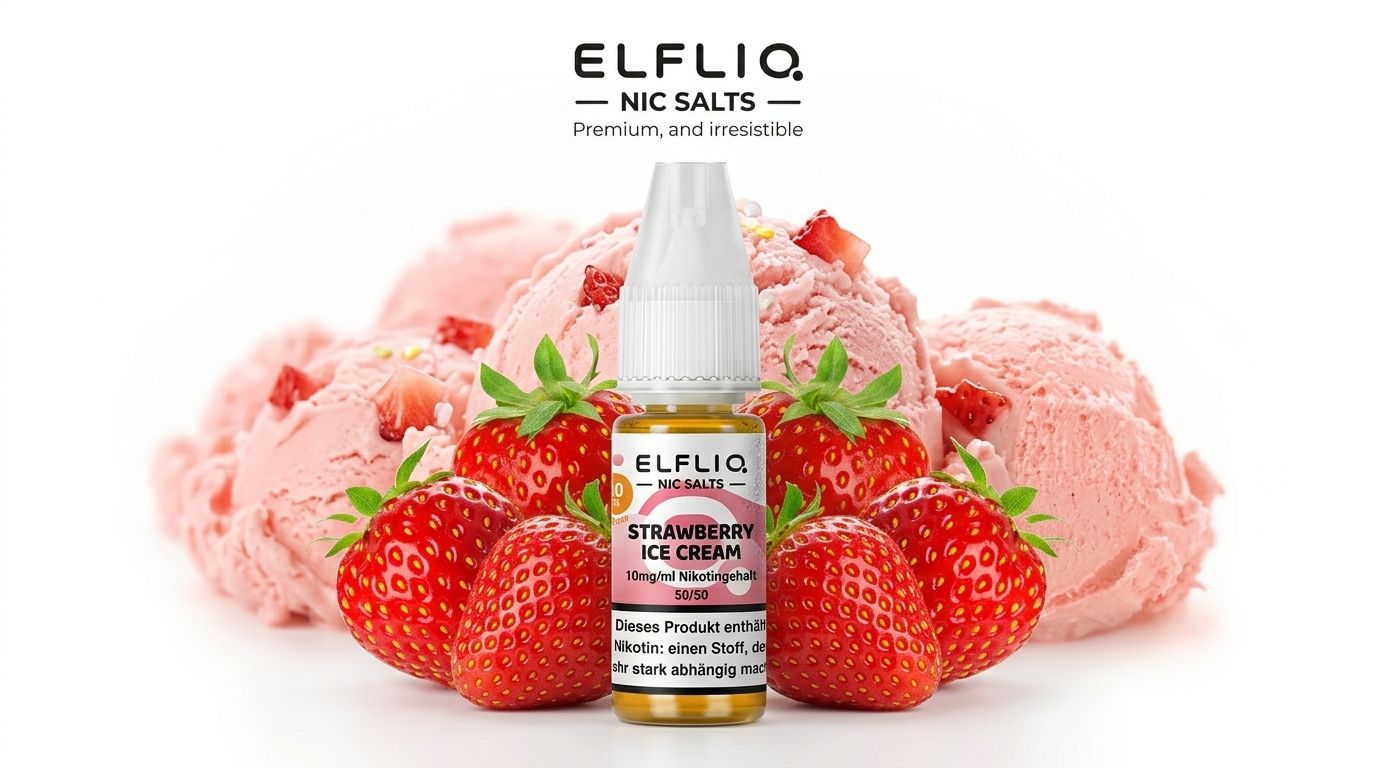ELFLIQ Strawberry Ice Cream – Nic Salt Liquid (10mg/ml)